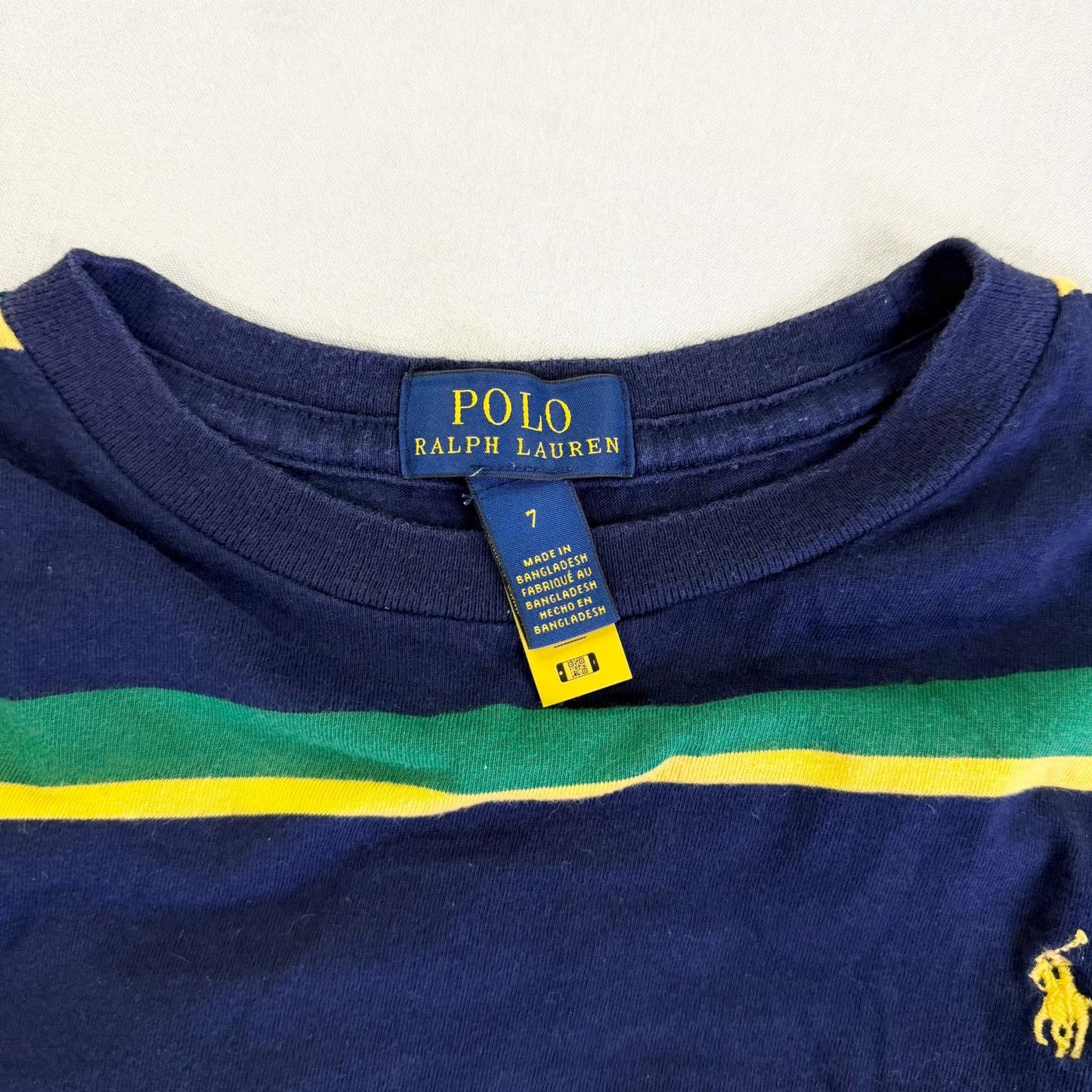 【美品】POLO RALPH LAUREN 長袖カットソー ボーダー 7サイズ【クリーニング発送】