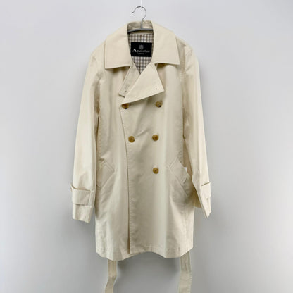 【美品】Aquascutum LONDON トレンチコート ホワイト Fサイズ【クリーニング発送】