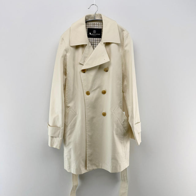 【美品】Aquascutum LONDON トレンチコート ホワイト Fサイズ【クリーニング発送】