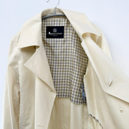 【美品】Aquascutum LONDON トレンチコート ホワイト Fサイズ【クリーニング発送】