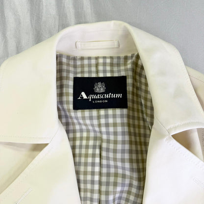 【美品】Aquascutum LONDON トレンチコート ホワイト Fサイズ【クリーニング発送】