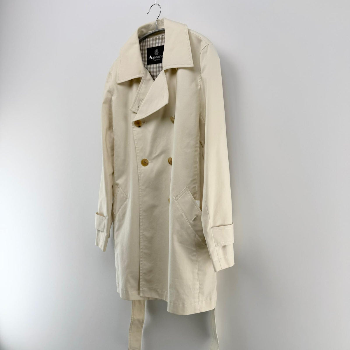 【美品】Aquascutum LONDON トレンチコート ホワイト Fサイズ【クリーニング発送】