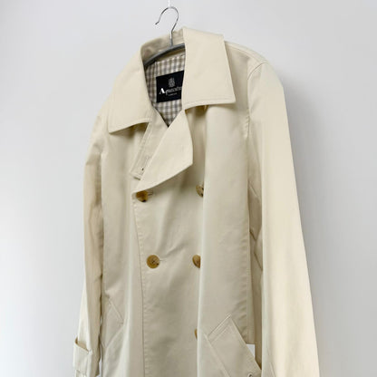 【美品】Aquascutum LONDON トレンチコート ホワイト Fサイズ【クリーニング発送】
