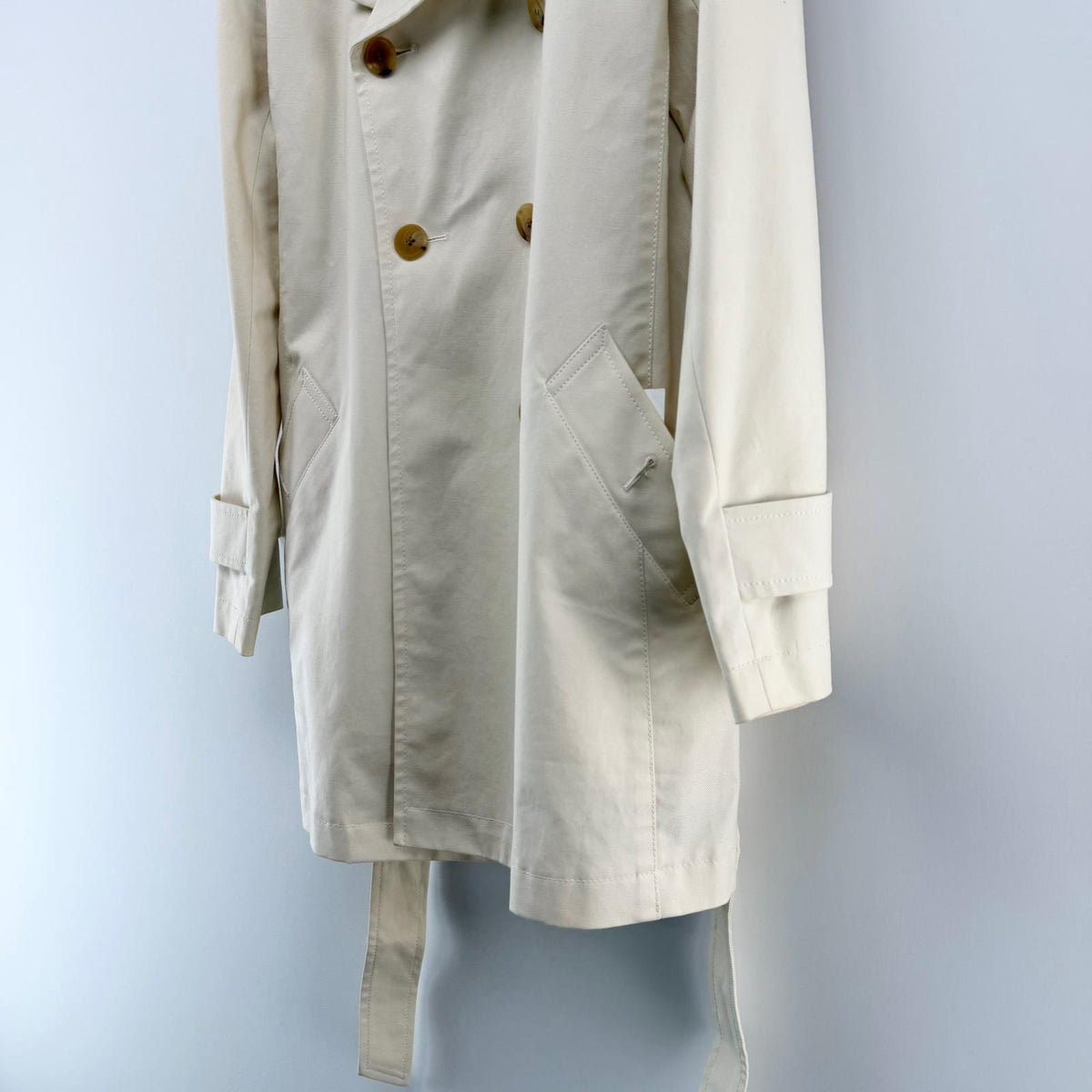【美品】Aquascutum LONDON トレンチコート ホワイト Fサイズ【クリーニング発送】