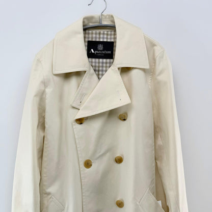 【美品】Aquascutum LONDON トレンチコート ホワイト Fサイズ【クリーニング発送】