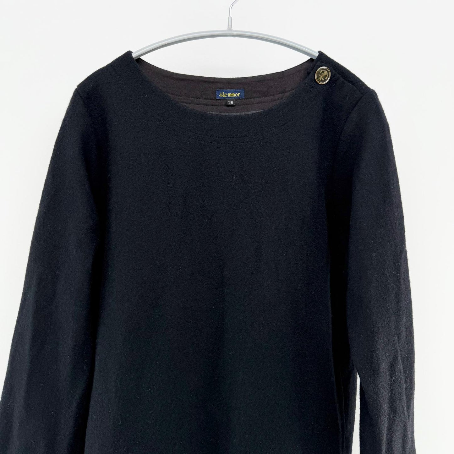 【美品】Le minor 長袖ニット ブラック 38サイズ【クリーニング発送】