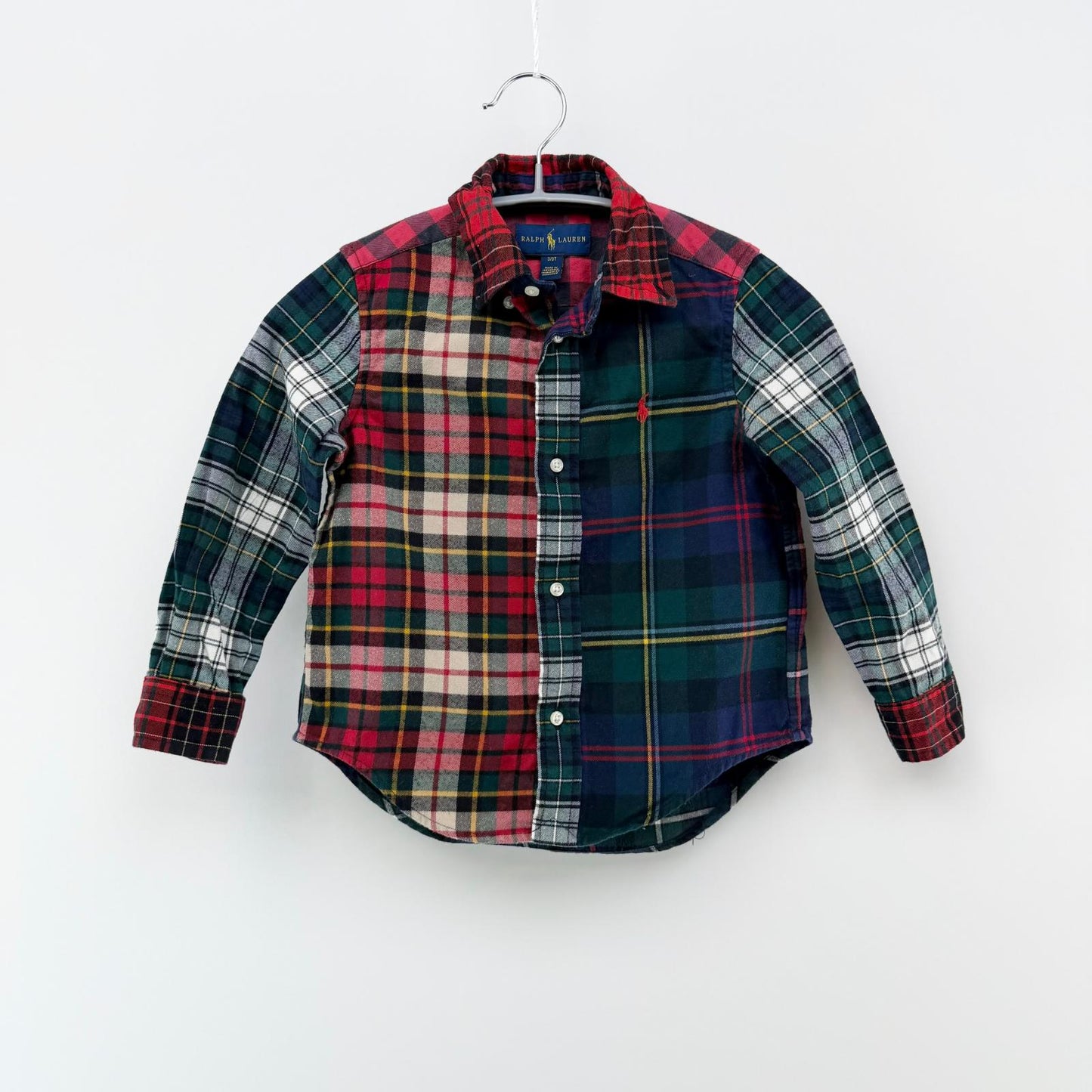 【美品】POLO RALPH LAUREN 長袖シャツ チェック 3Tサイズ【クリーニング発送】