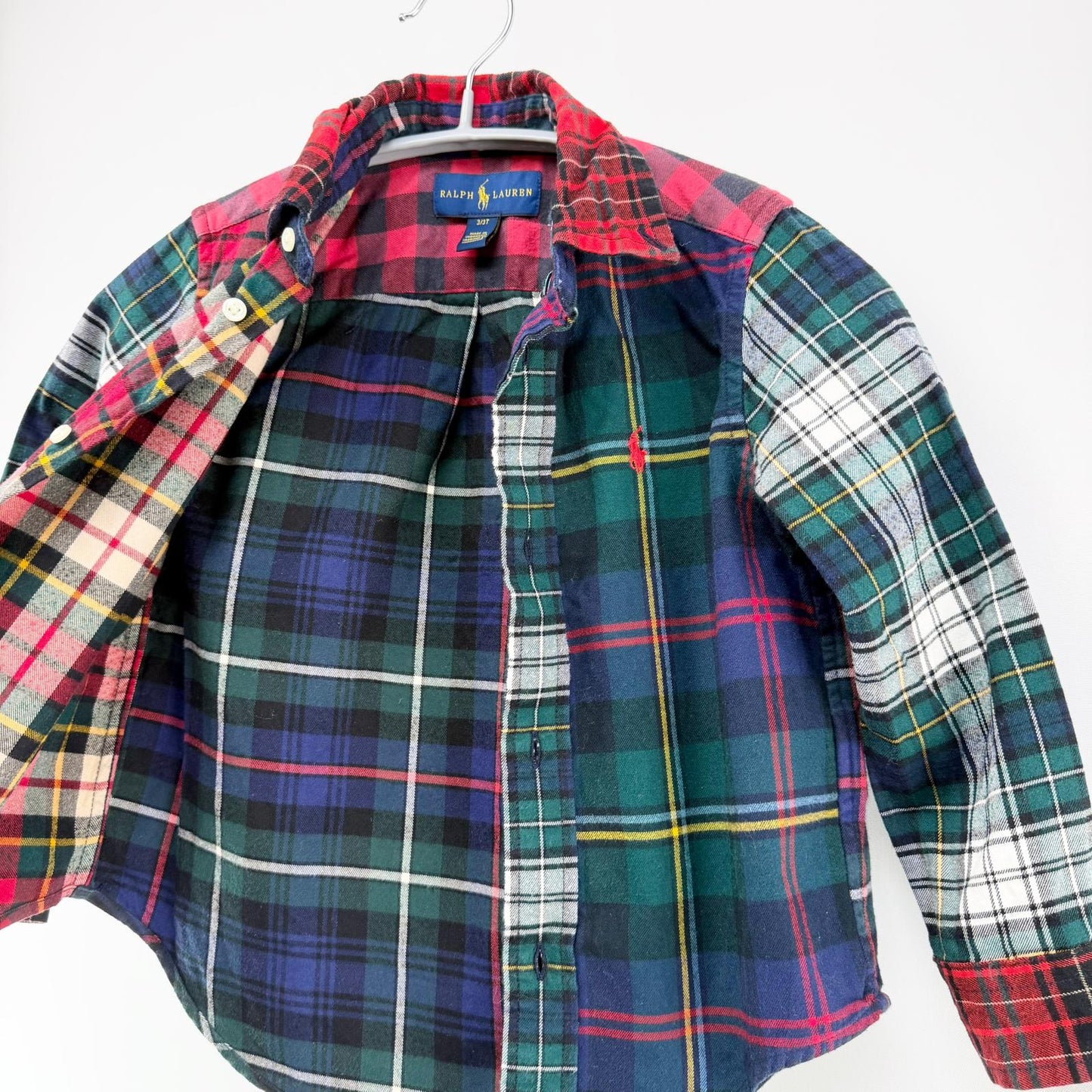 【美品】POLO RALPH LAUREN 長袖シャツ チェック 3Tサイズ【クリーニング発送】