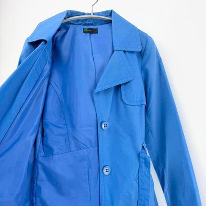 【美品】STILE BENNETON トレンチコート ブルー 40サイズ 【クリーニング発送】