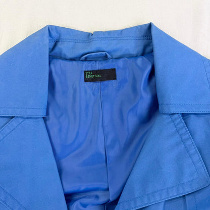 【美品】STILE BENNETON トレンチコート ブルー 40サイズ 【クリーニング発送】