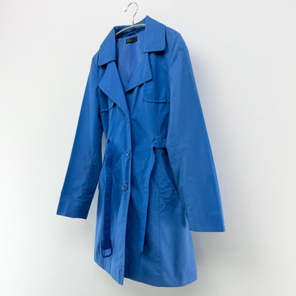 【美品】STILE BENNETON トレンチコート ブルー 40サイズ 【クリーニング発送】