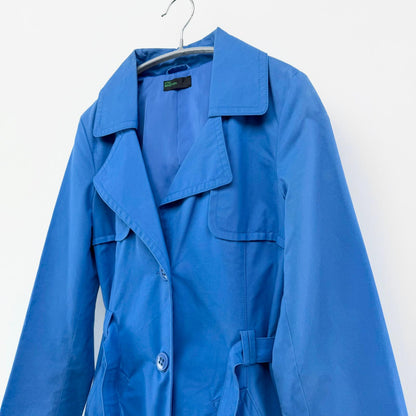 【美品】STILE BENNETON トレンチコート ブルー 40サイズ 【クリーニング発送】