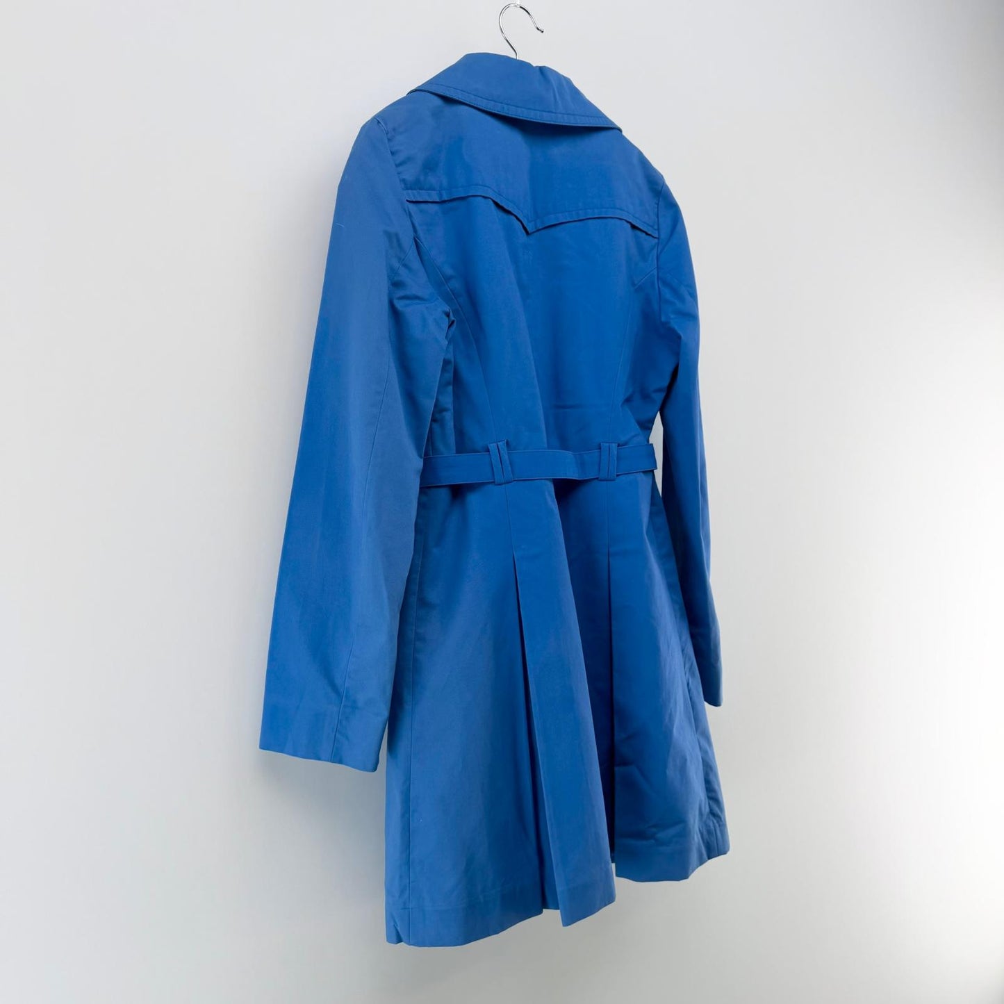 【美品】STILE BENNETON トレンチコート ブルー 40サイズ 【クリーニング発送】