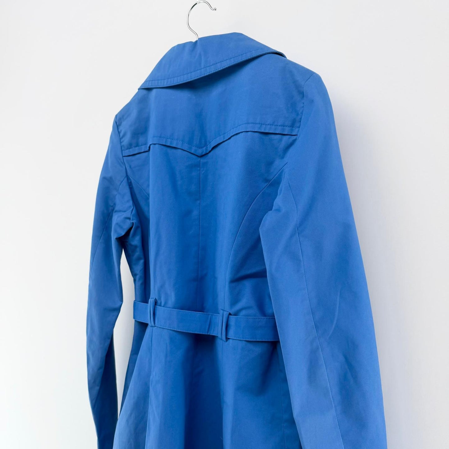 【美品】STILE BENNETON トレンチコート ブルー 40サイズ 【クリーニング発送】