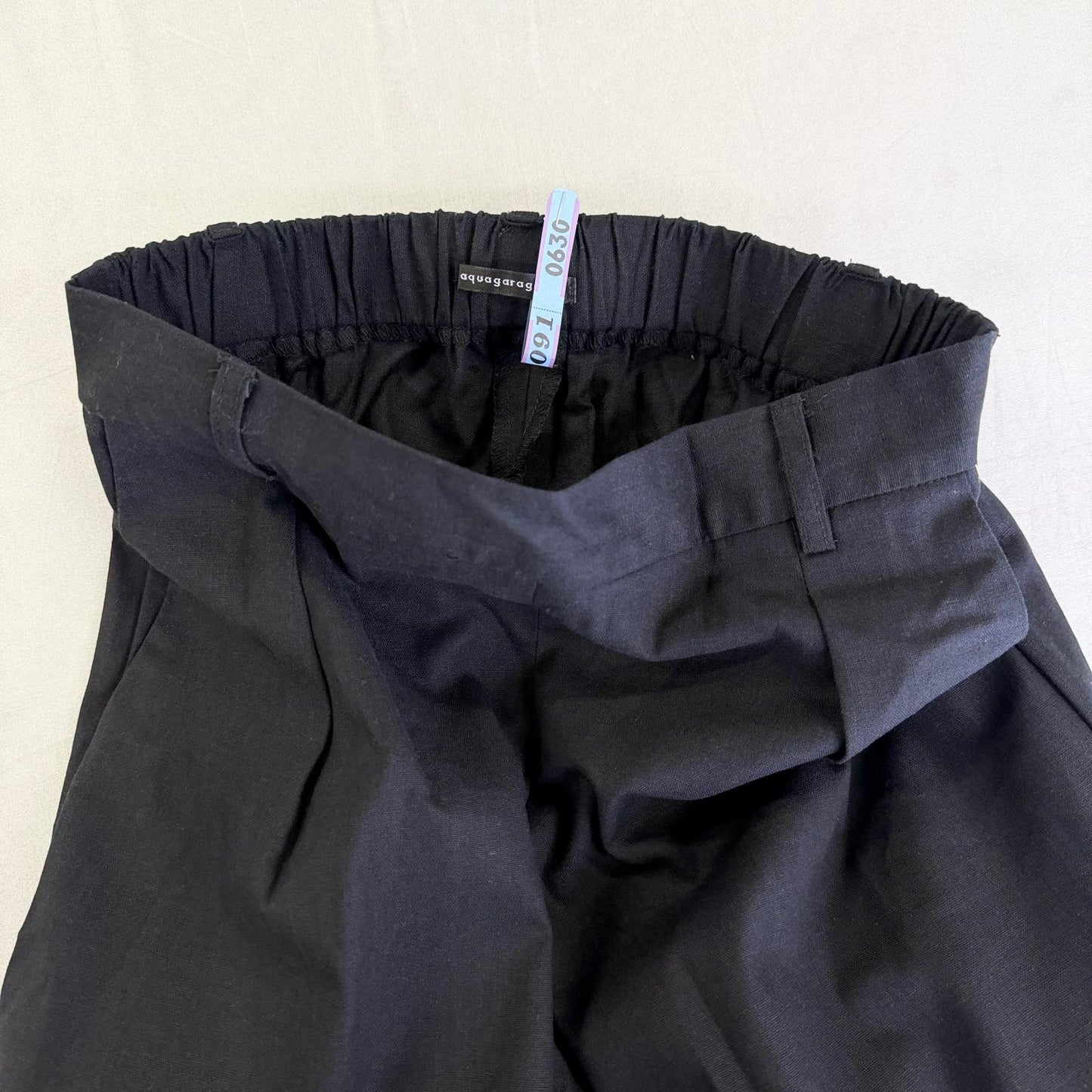 【美品】aquagarage ガウチョパンツ ブラック Mサイズ 【クリーニング発送】