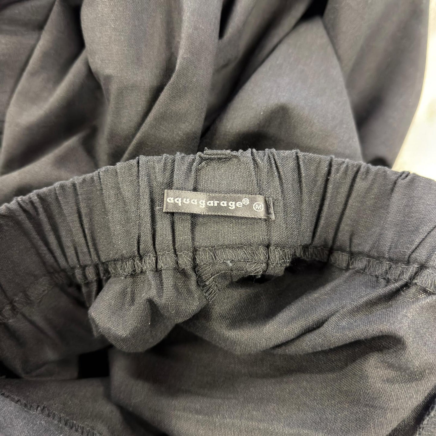 【美品】aquagarage ガウチョパンツ ブラック Mサイズ 【クリーニング発送】