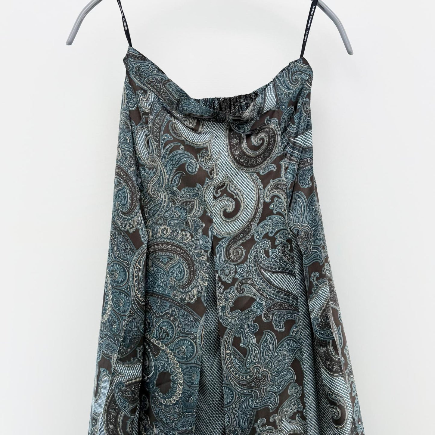 【美品】DOUBLE STANDARD CLOTHING フレアスカート グリーン 36サイズ【クリーニング発送】