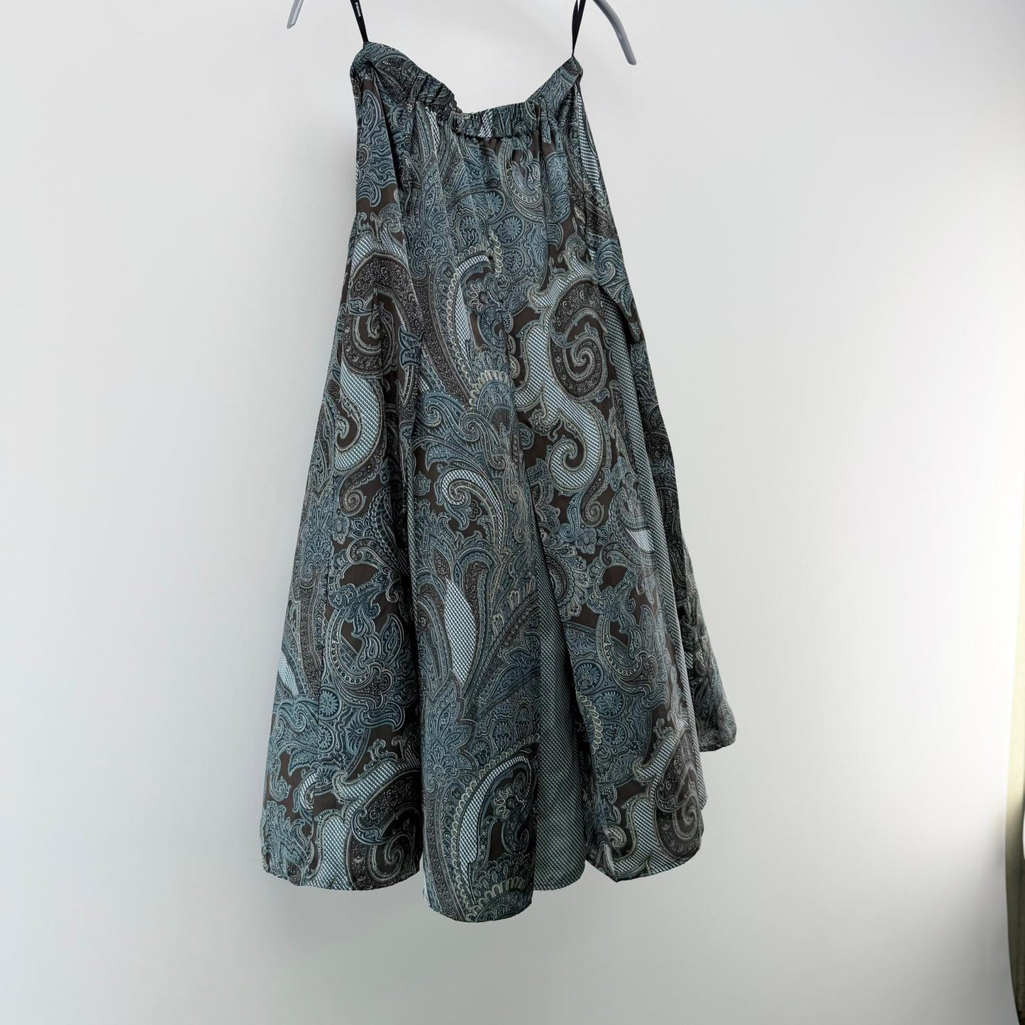 【美品】DOUBLE STANDARD CLOTHING フレアスカート グリーン 36サイズ【クリーニング発送】