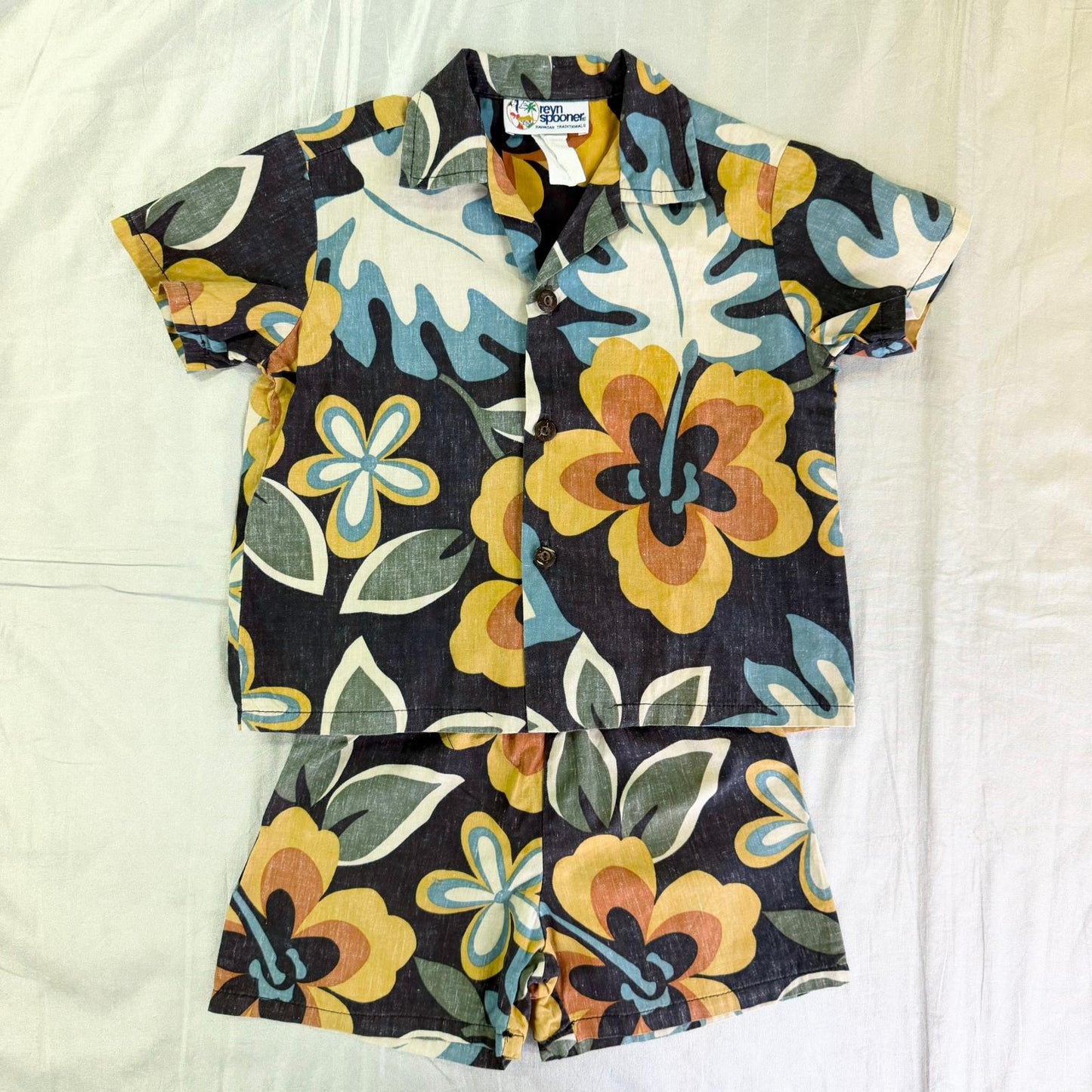 【美品】Reyn Spooner アロハシャツ上下セット キッズ 4Tサイズ【クリーニング発送】