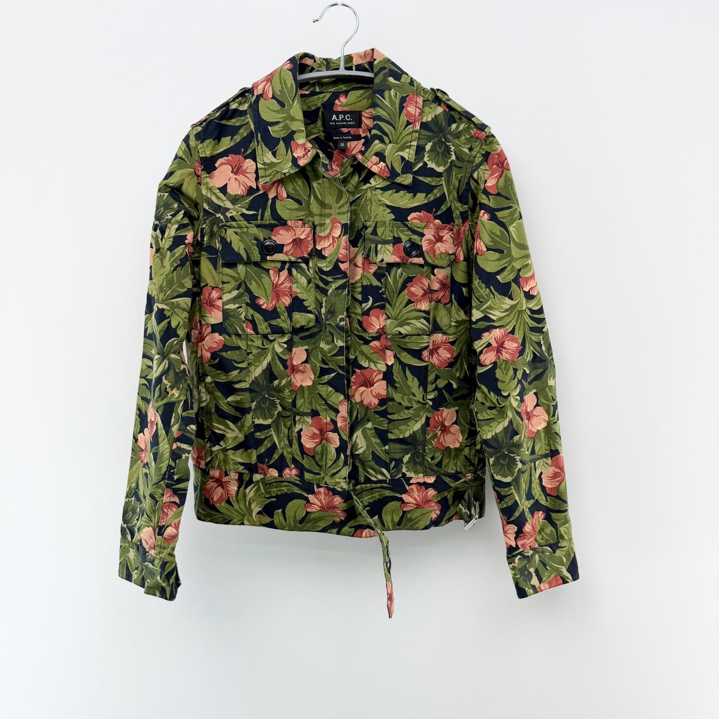 【美品】A.P.C ミリタリージャケット 花柄 36サイズ 【クリーニング発送】