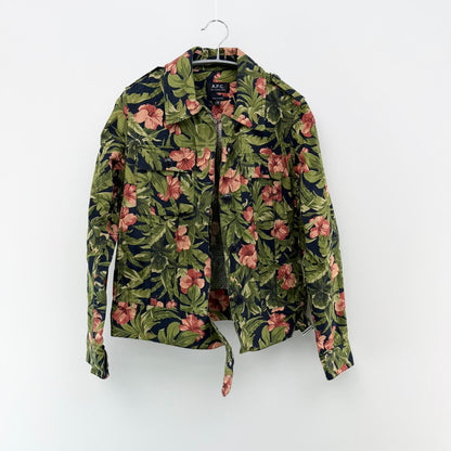 【美品】A.P.C ミリタリージャケット 花柄 36サイズ 【クリーニング発送】