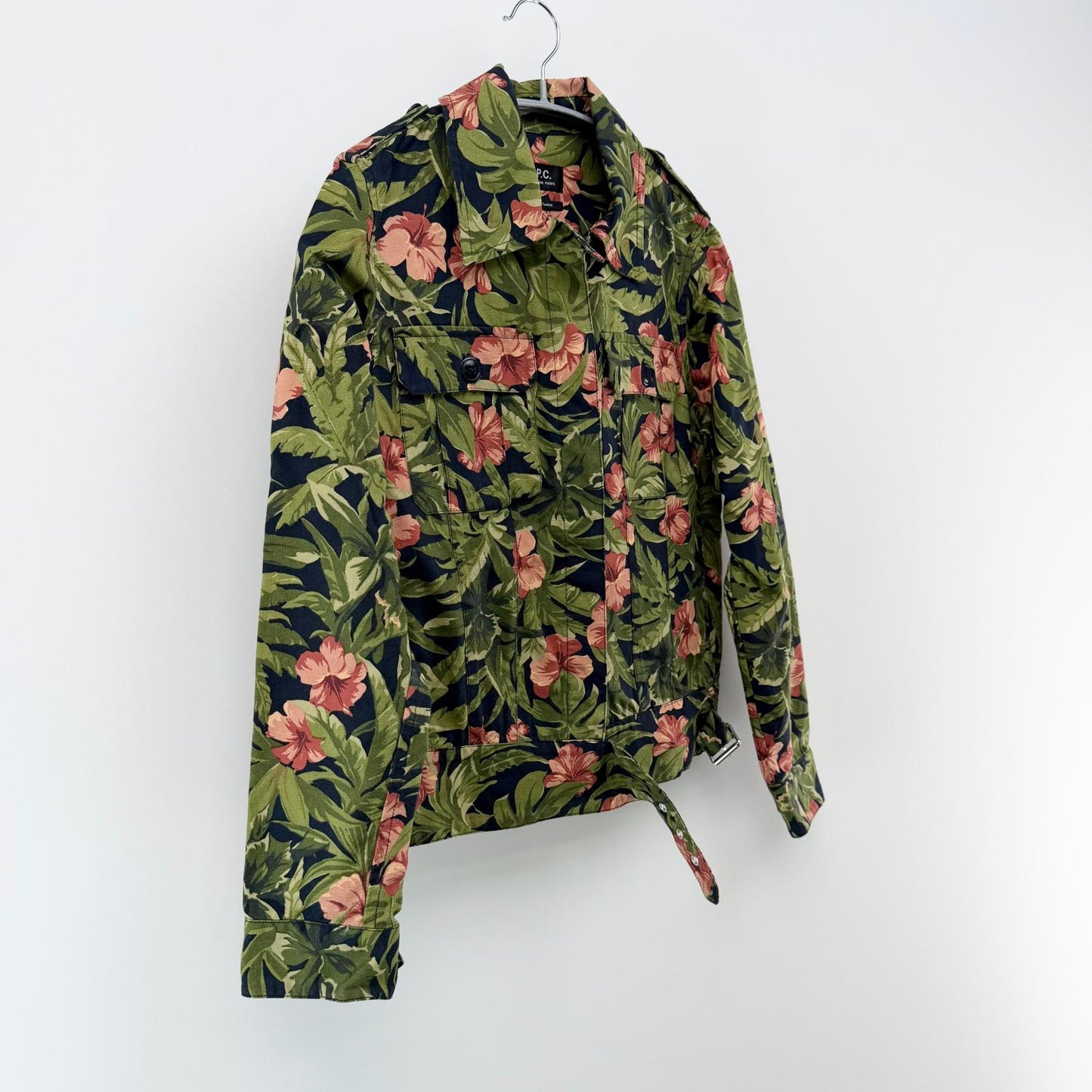 【美品】A.P.C ミリタリージャケット 花柄 36サイズ 【クリーニング発送】