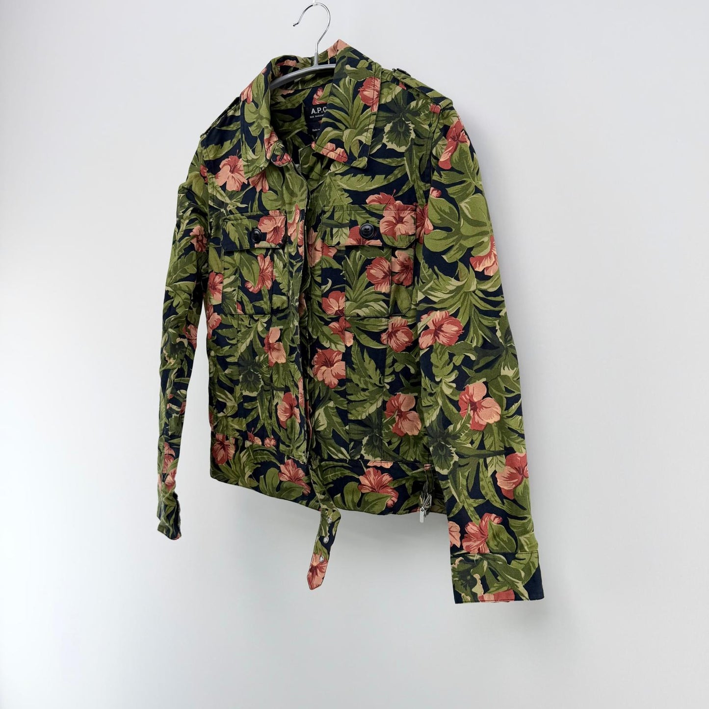 【美品】A.P.C ミリタリージャケット 花柄 36サイズ 【クリーニング発送】