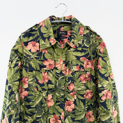 【美品】A.P.C ミリタリージャケット 花柄 36サイズ 【クリーニング発送】
