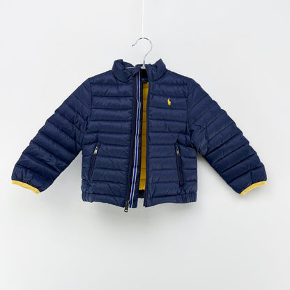 【美品】POLO RALPH LAUREN ダウンジャケット ネイビー 3Tサイズ【クリーニング発送】