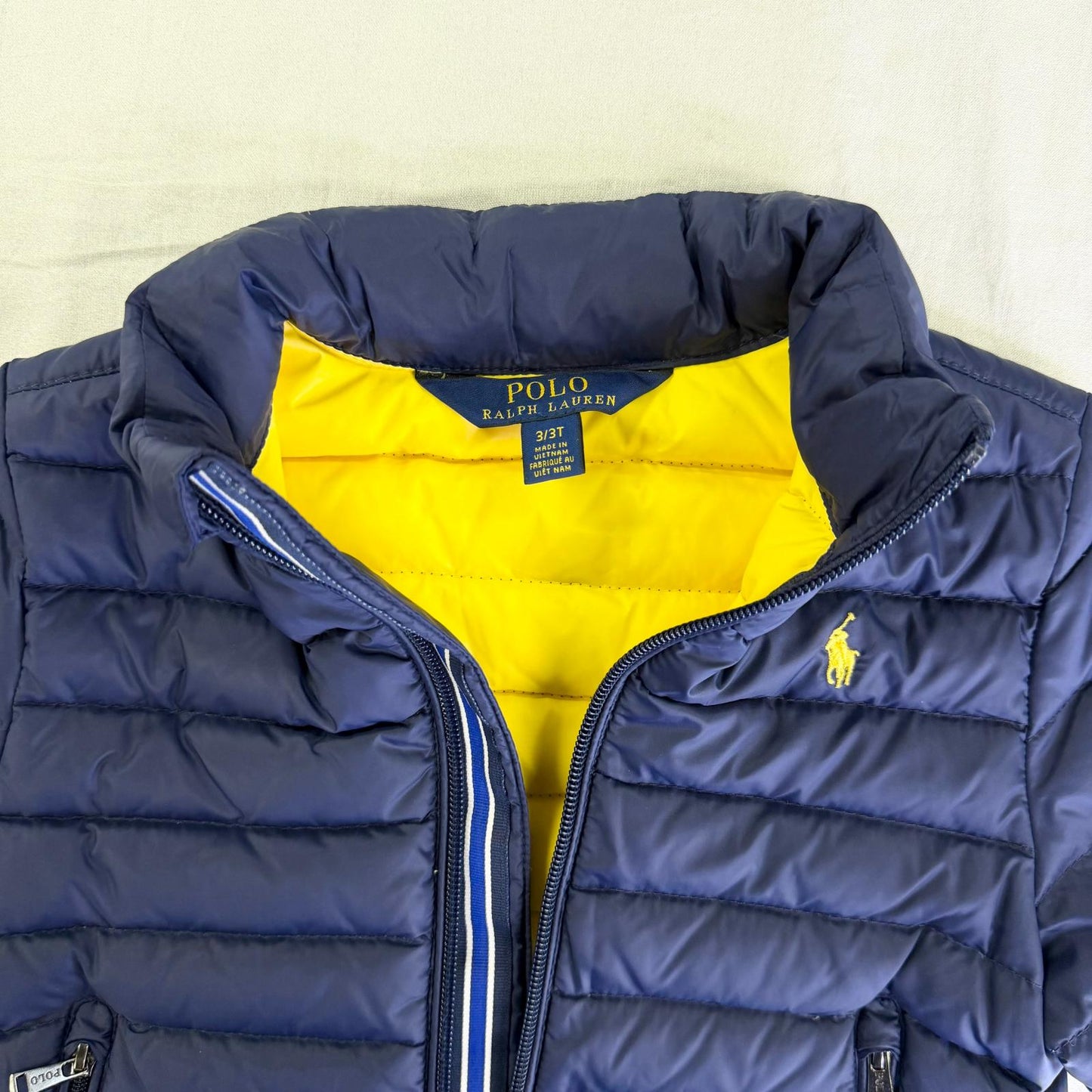 【美品】POLO RALPH LAUREN ダウンジャケット ネイビー 3Tサイズ【クリーニング発送】