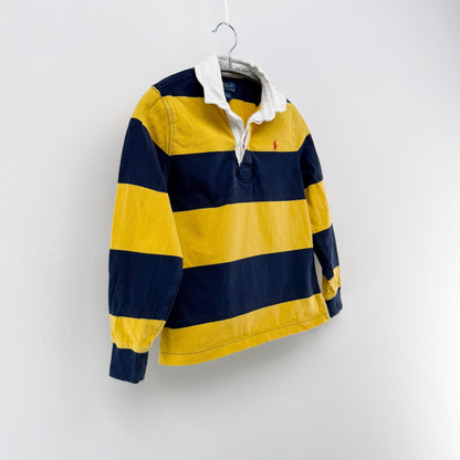 【美品】POLO RALPH LAUREN 長袖ポロシャツ イエロー 7サイズ【クリーニング発送】