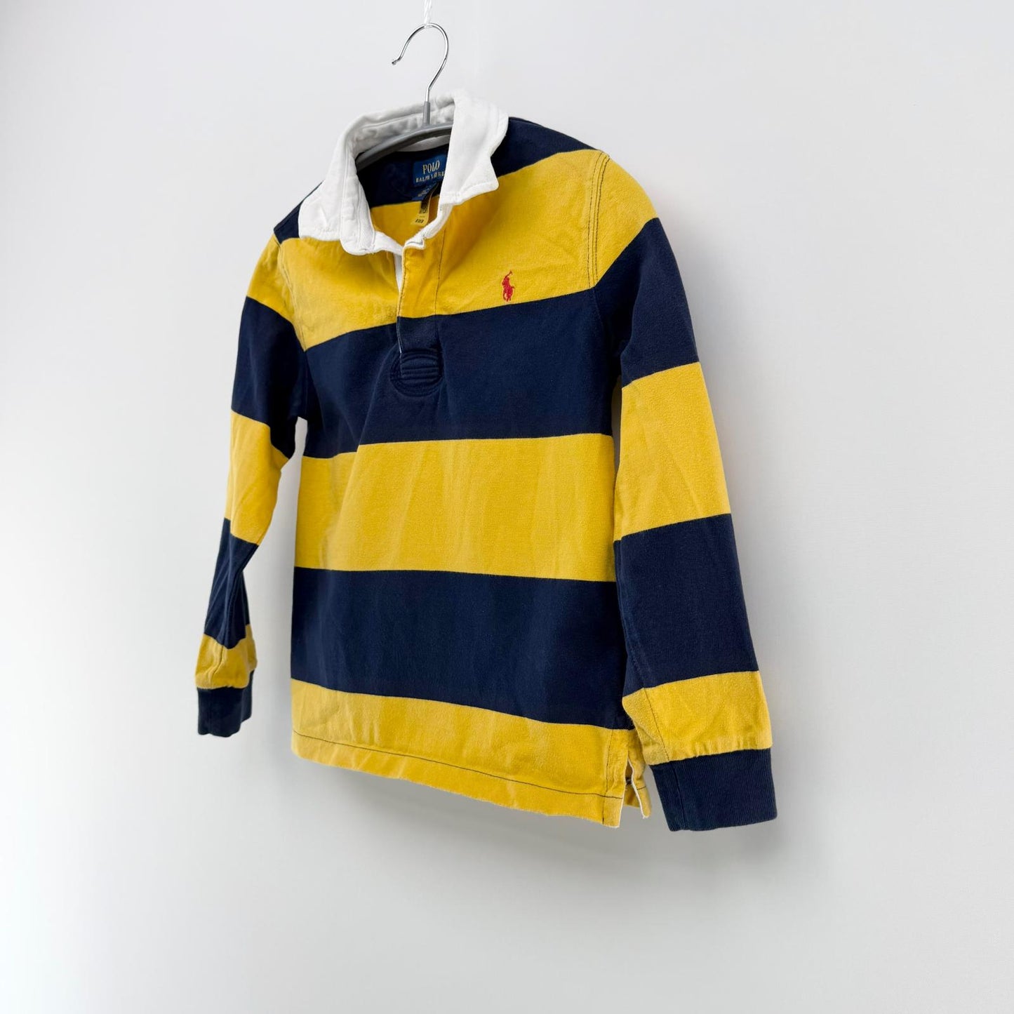 【美品】POLO RALPH LAUREN 長袖ポロシャツ イエロー 7サイズ【クリーニング発送】