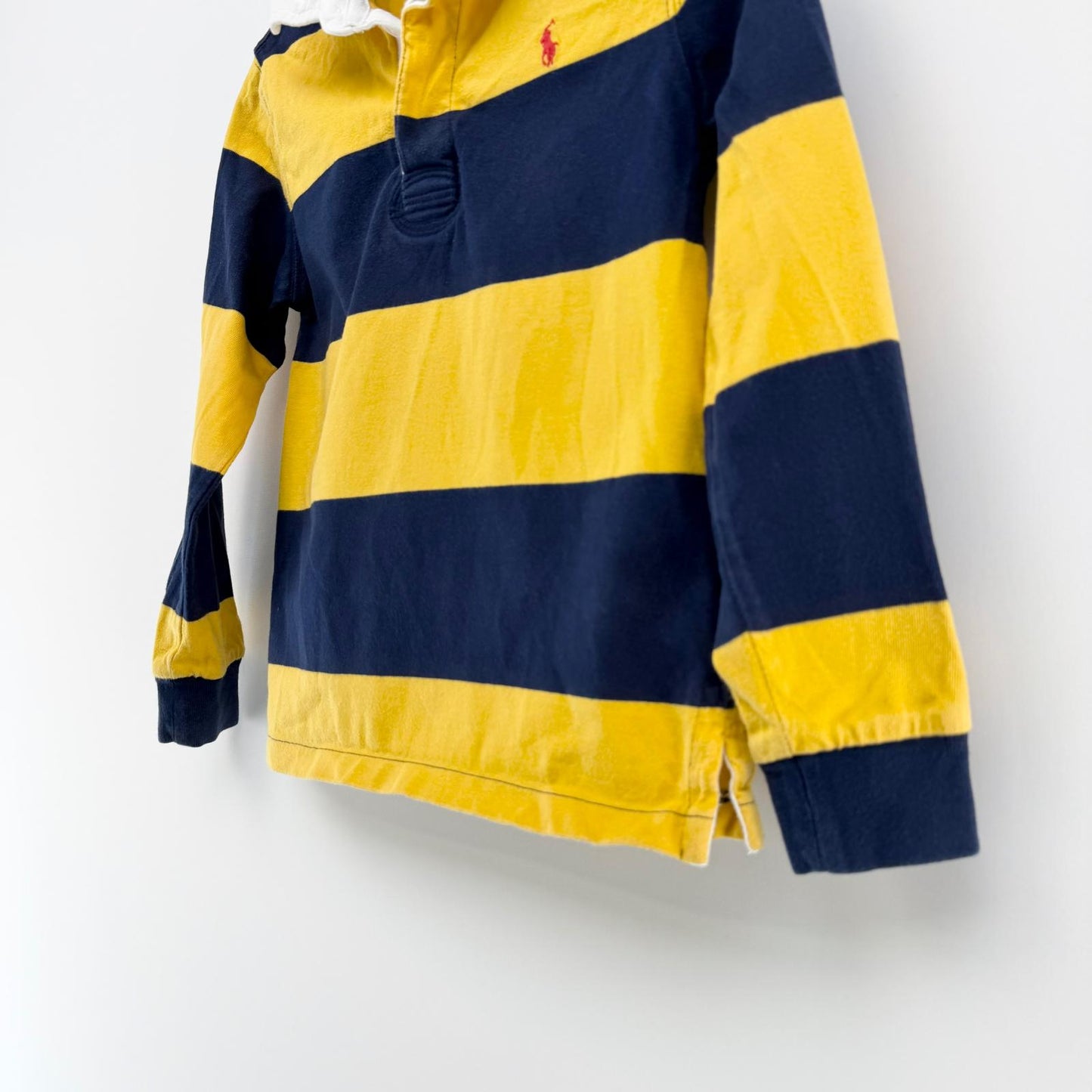 【美品】POLO RALPH LAUREN 長袖ポロシャツ イエロー 7サイズ【クリーニング発送】