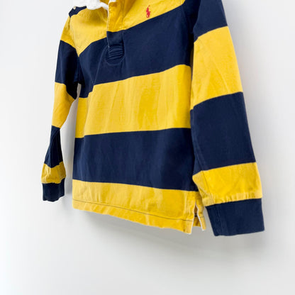 【美品】POLO RALPH LAUREN 長袖ポロシャツ イエロー 7サイズ【クリーニング発送】