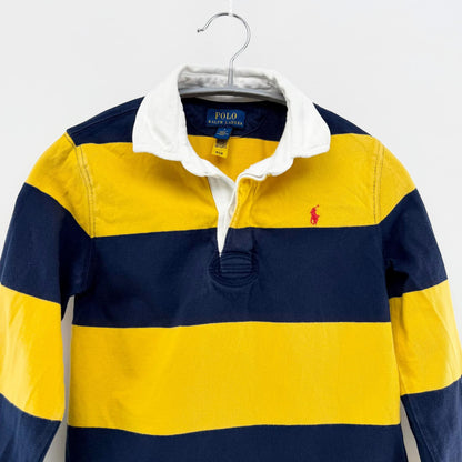 【美品】POLO RALPH LAUREN 長袖ポロシャツ イエロー 7サイズ【クリーニング発送】