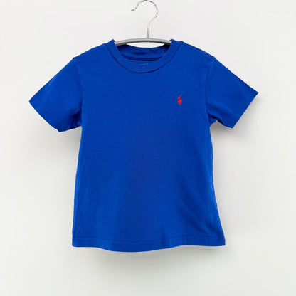 【美品】POLO RALPH LAUREN 半袖Tシャツ キッズ ブルー 3Tサイズ【クリーニング発送】
