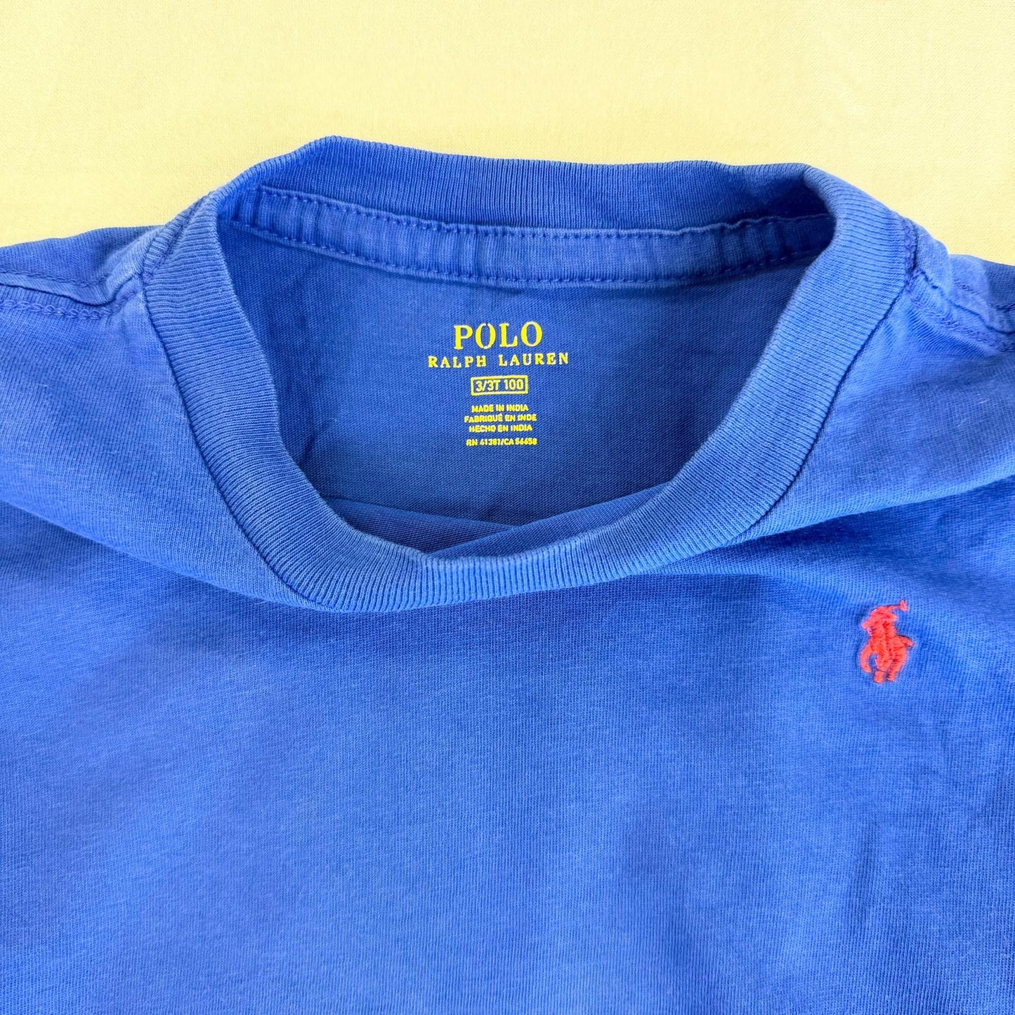 【美品】POLO RALPH LAUREN 半袖Tシャツ キッズ ブルー 3Tサイズ【クリーニング発送】