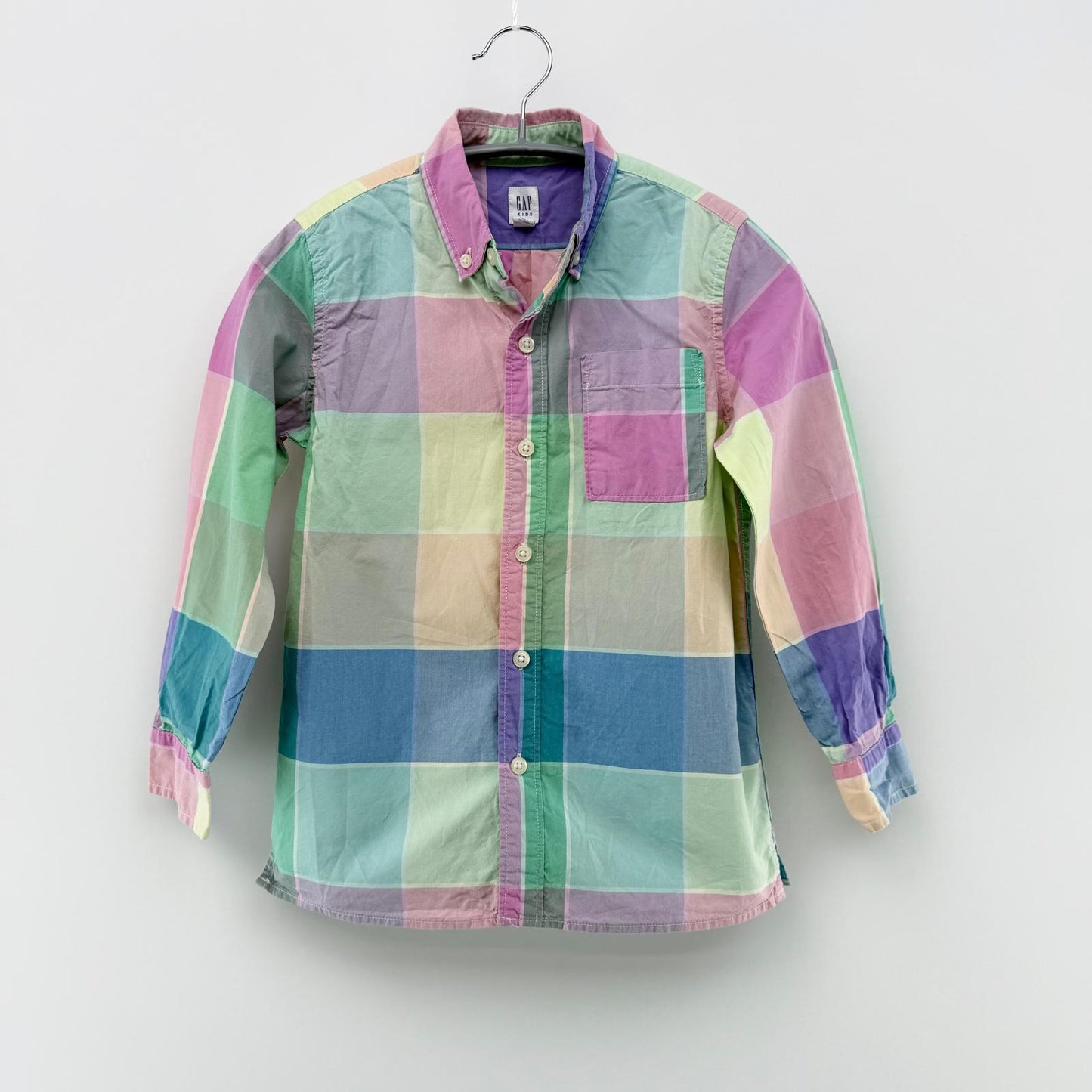【美品】GAP KIDS 長袖シャツ チェック S（6-7）サイズ【クリーニング発送】