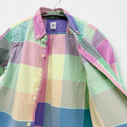 【美品】GAP KIDS 長袖シャツ チェック S（6-7）サイズ【クリーニング発送】
