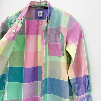 【美品】GAP KIDS 長袖シャツ チェック S（6-7）サイズ【クリーニング発送】