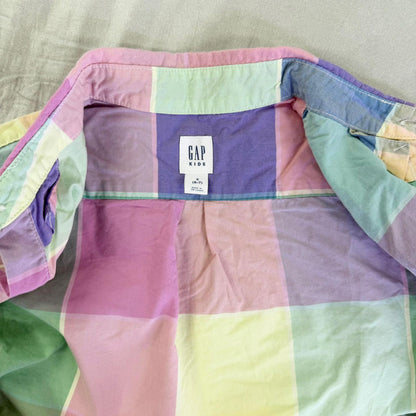 【美品】GAP KIDS 長袖シャツ チェック S（6-7）サイズ【クリーニング発送】