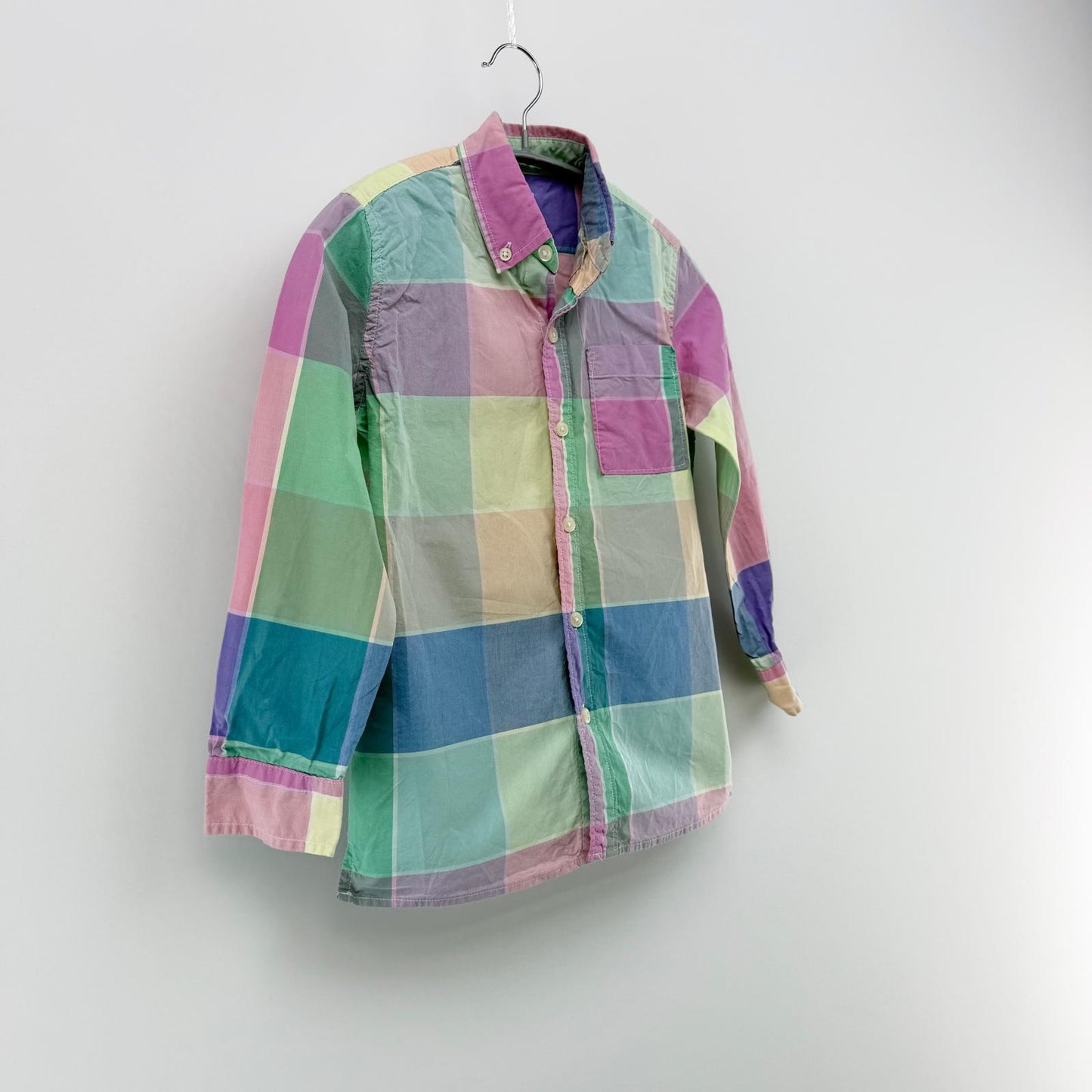 【美品】GAP KIDS 長袖シャツ チェック S（6-7）サイズ【クリーニング発送】
