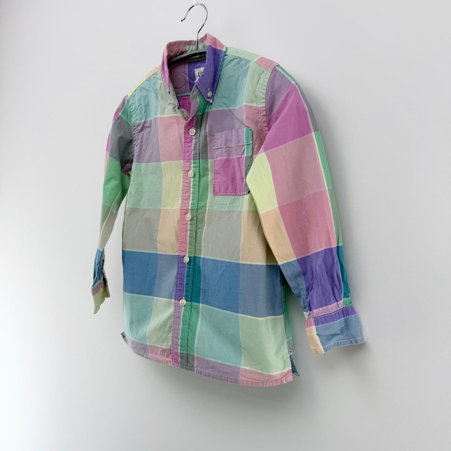 【美品】GAP KIDS 長袖シャツ チェック S（6-7）サイズ【クリーニング発送】