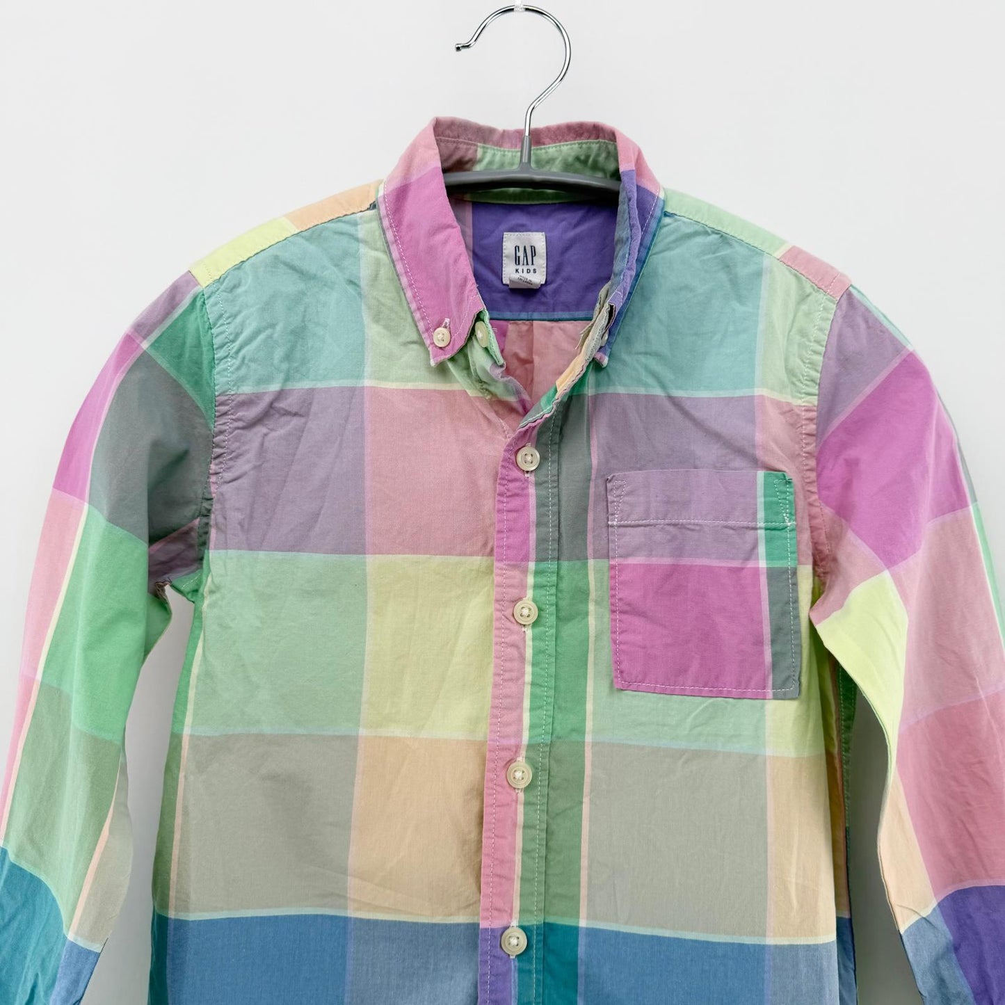 【美品】GAP KIDS 長袖シャツ チェック S（6-7）サイズ【クリーニング発送】