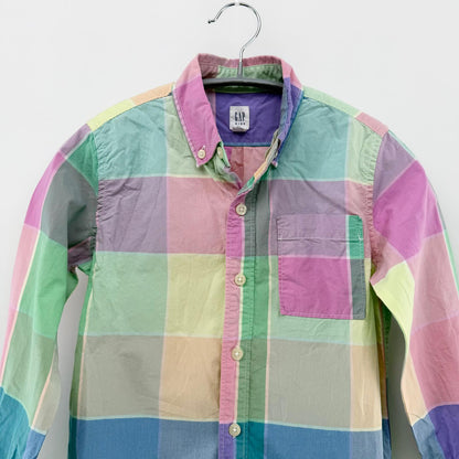 【美品】GAP KIDS 長袖シャツ チェック S（6-7）サイズ【クリーニング発送】