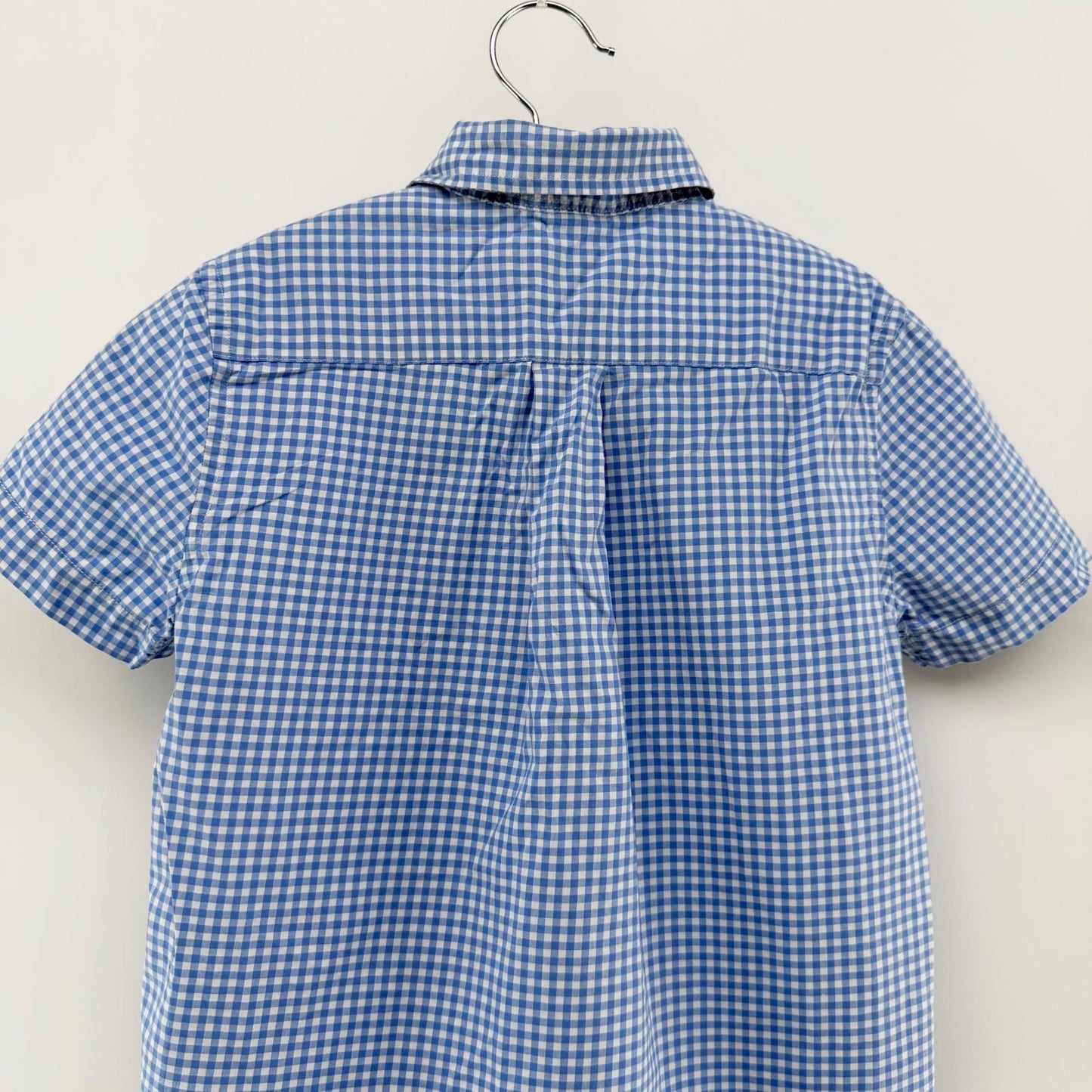 【美品】POLO RALPH LAUREN 半袖シャツ キッズ ブルーチェック 6サイズ【クリーニング発送】