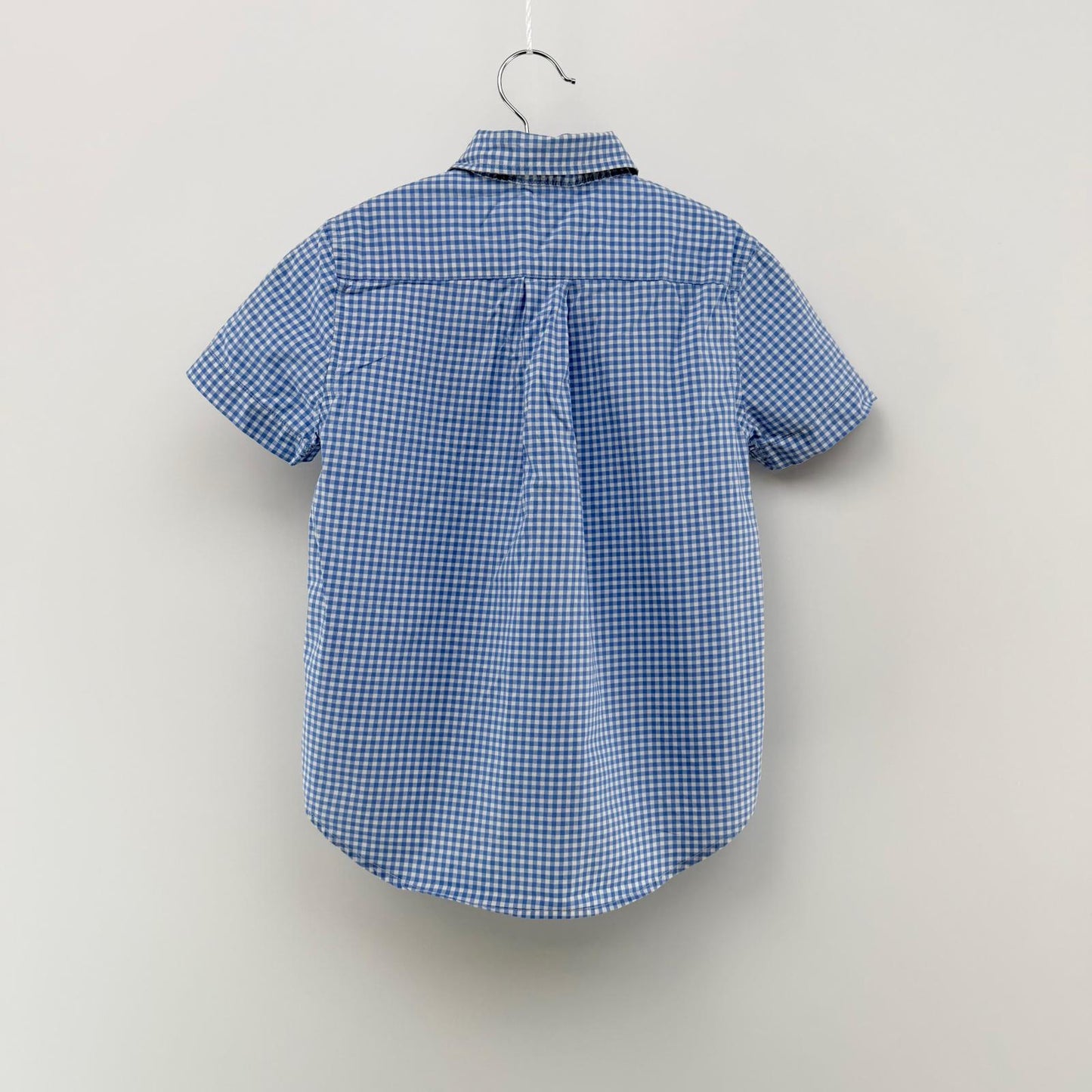 【美品】POLO RALPH LAUREN 半袖シャツ キッズ ブルーチェック 6サイズ【クリーニング発送】