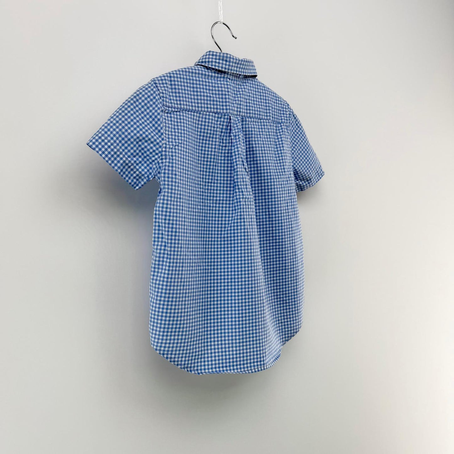 【美品】POLO RALPH LAUREN 半袖シャツ キッズ ブルーチェック 6サイズ【クリーニング発送】
