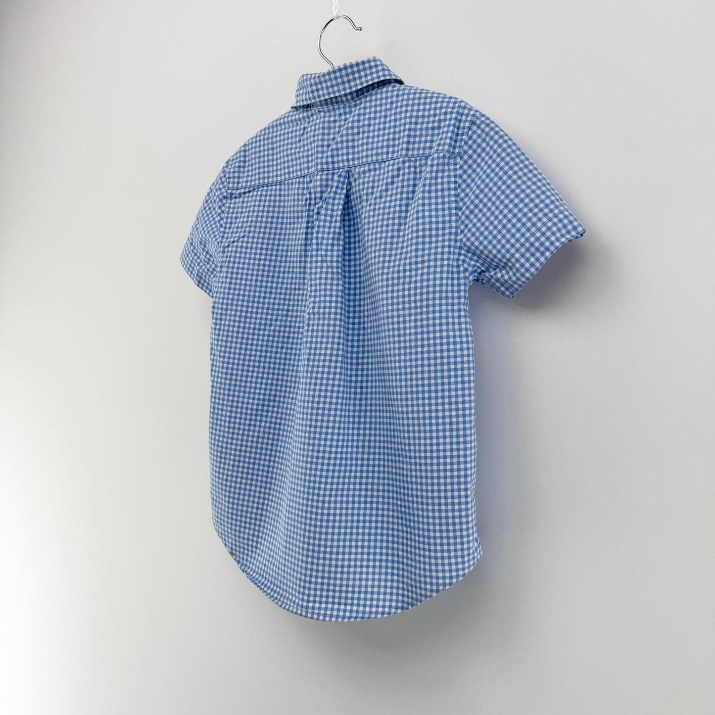 【美品】POLO RALPH LAUREN 半袖シャツ キッズ ブルーチェック 6サイズ【クリーニング発送】