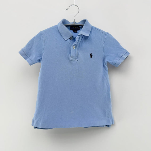 【美品】POLO RALPH LAUREN 半袖ポロシャツ キッズ ブルー 4サイズ【クリーニング発送】